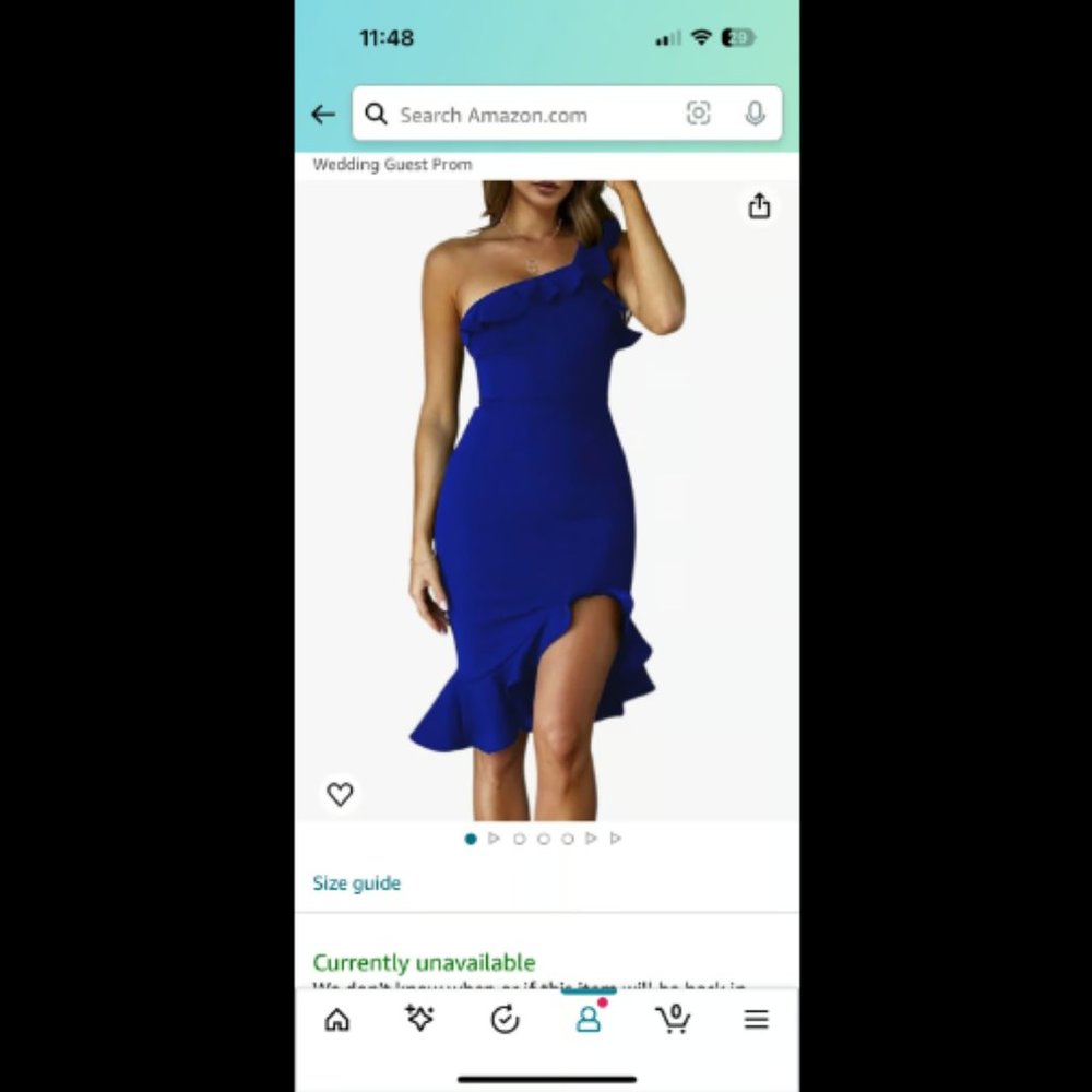 Theenkoln Women’s One Shoulder Midi Bodycon Dress - Blue L